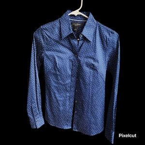 Blue Polka Dot Button-Up Shirt